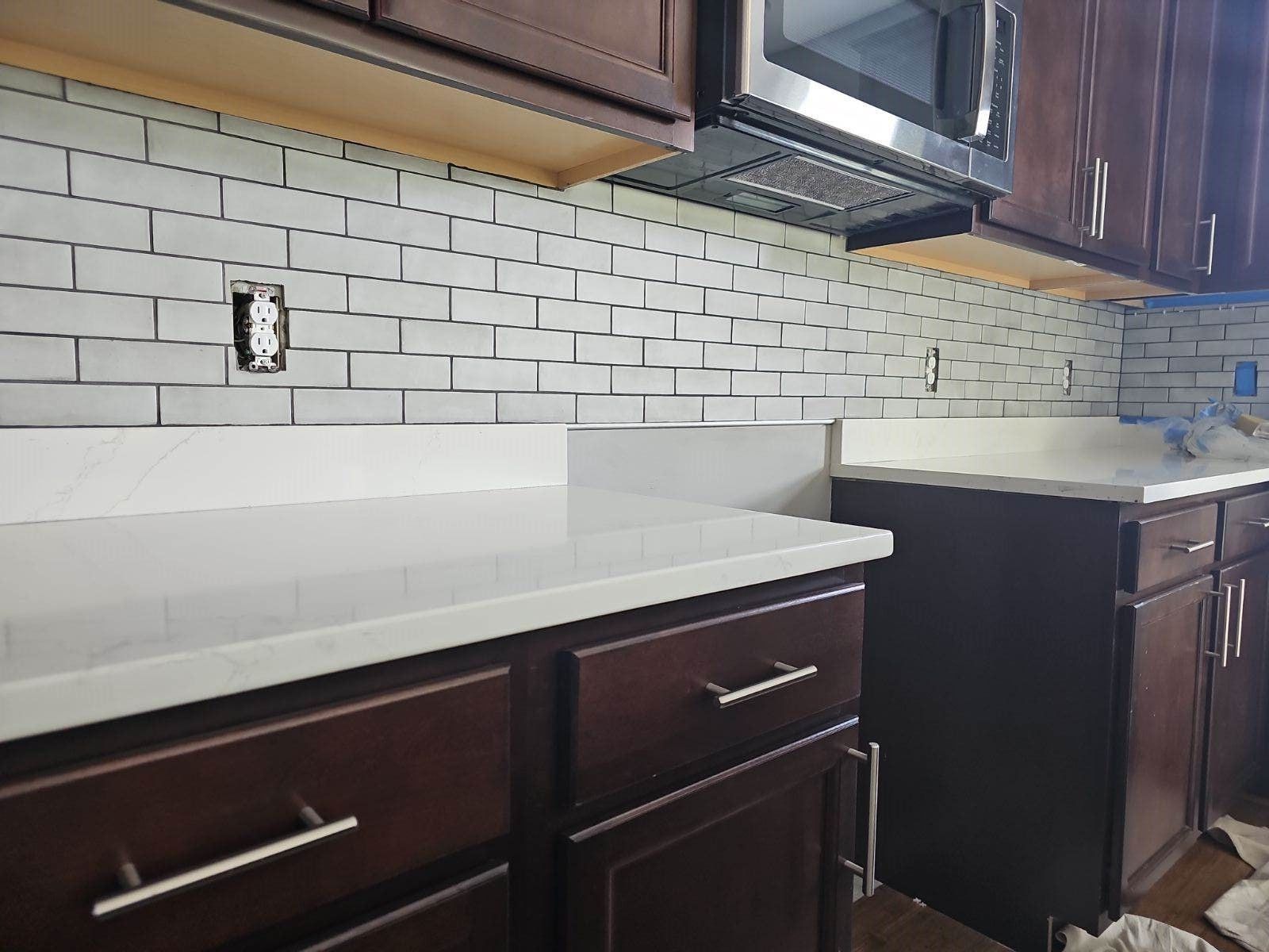 Subway tile backsplash