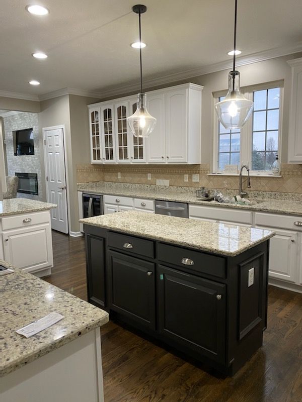 Open-plan kitchen with island